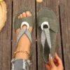 14cb44ea-bac5-4fbc-830a-b375f3384330.jpg Plus Size Fish Mouth Wedge Sandals Flat Sole Elastic Strap Open Toe Summer Shoes For Women