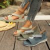 c80b55d3-4682-4c97-b37f-43436e5684d1.jpg Plus Size Fish Mouth Wedge Sandals Flat Sole Elastic Strap Open Toe Summer Shoes For Women